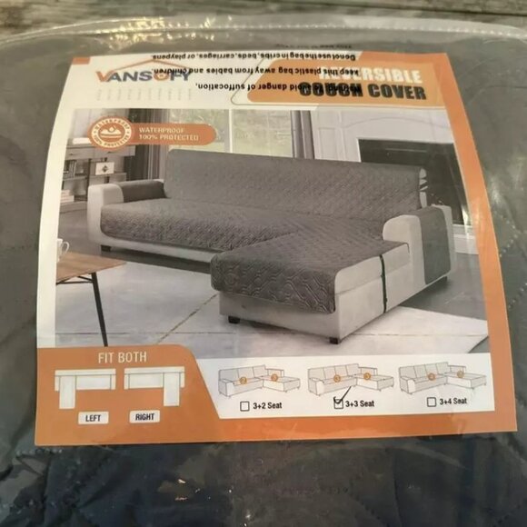 Upgraded Sectional Couch Covers 100% Waterproof L Shaped Sofa Slipcover - Picture 3 of 5